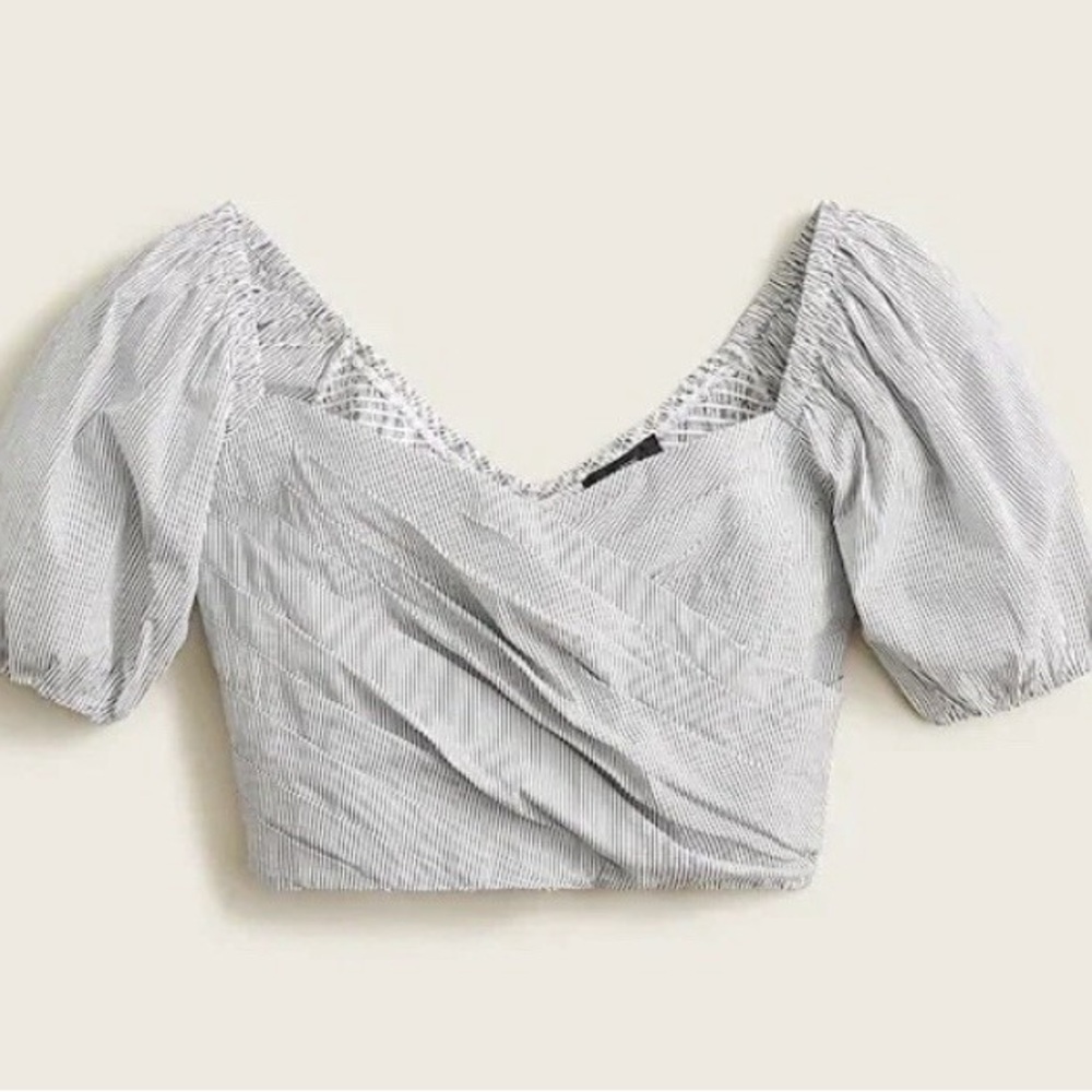J. Crew striped wrap front blouse